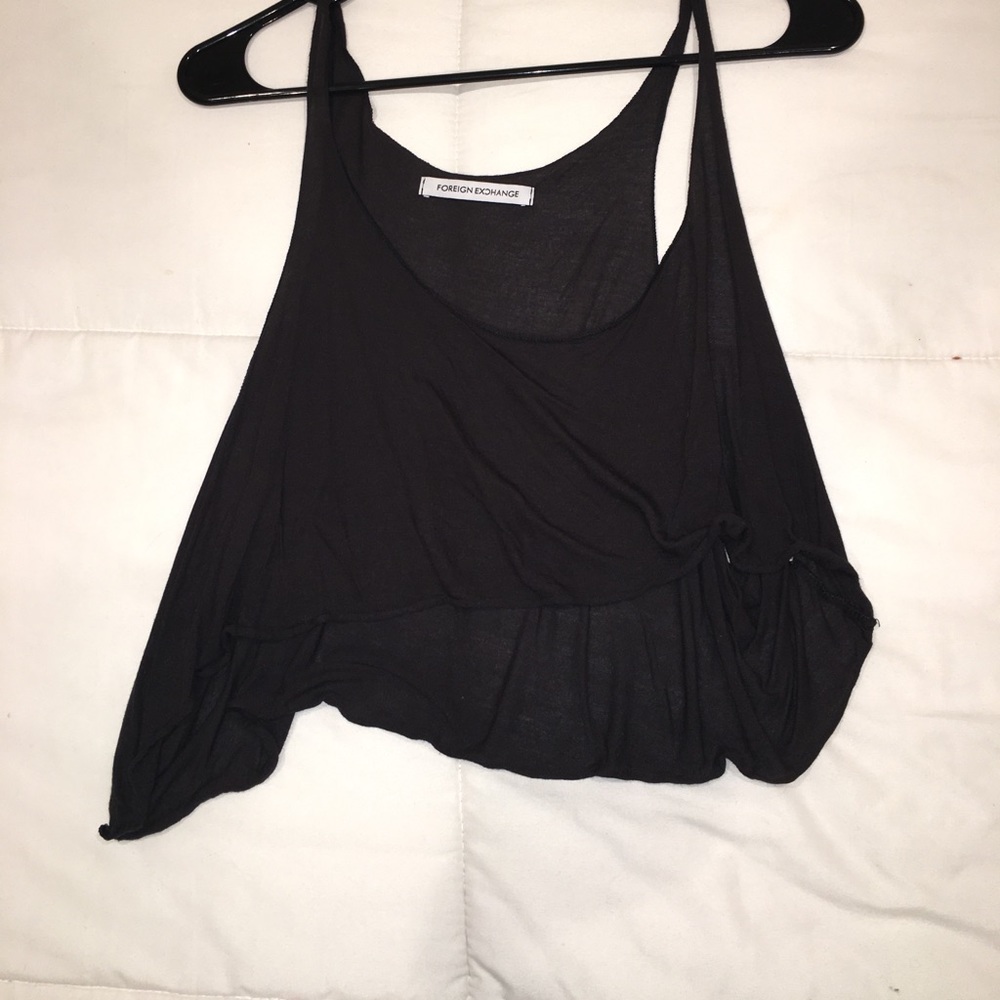 Black sheer Foreign Exchange tank top